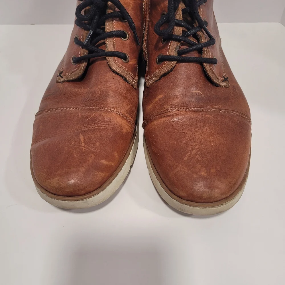 Men's Size 13 Bull Boxer Adyn Leather Ankle Boots Side Zip Lace Hand Crafted